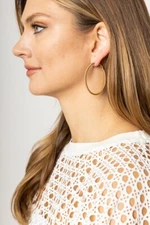 Do Everything in Love 14K Gold/White Gold Metal Omega Closure Hoop Earrings 5cm