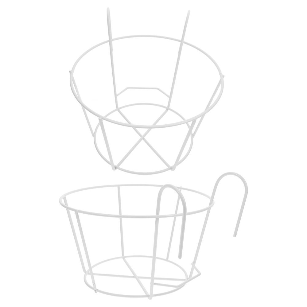 2PCS Iron Hanging Flower Pot Bracket - Sturdy Plant Holder Shelf for Garden Decor