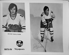 1973-74 AHL NOVA SCOTIA VOYAGEURS PETER SULLIVAN AUTOGRAPH PHOTO NHL HOCKEY RARE