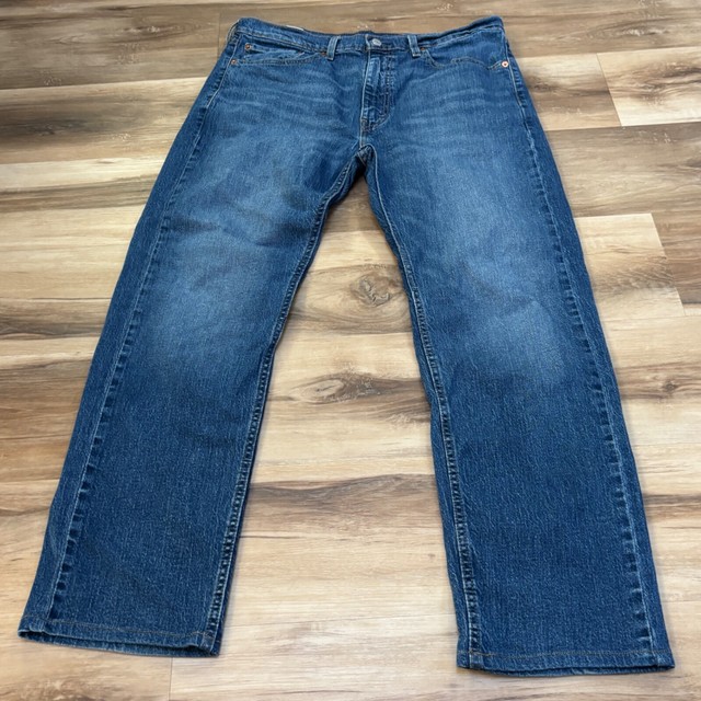 Levi's 505 Jeans 36x30 Straight Leg Regular Fit Denim Light Wash Blue Vintage