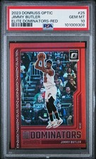 2023 PANINI DONRUSS OPTIC ELITE DOMINATORS 25 JIMMY BUTLER RED /99 PSA 10