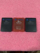 Lot of 3 PS2 8 MB Memory Cards Official Sony Playstation 2 OEM Authentic