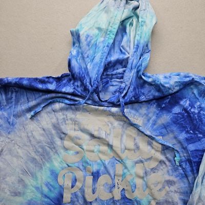Color Tone Men's XL Salty Pickle Dye Blue L/S Hoodie
