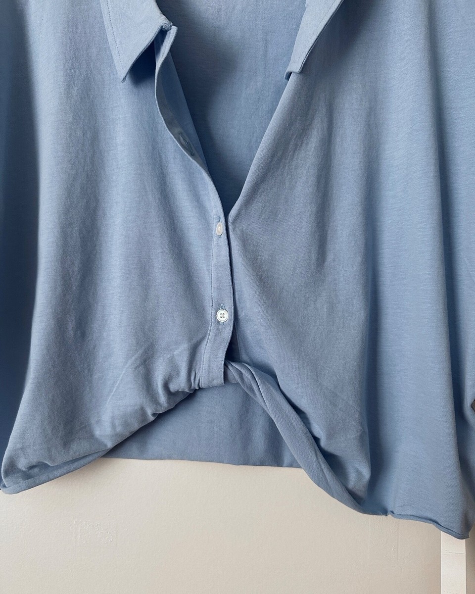 MWL Polo Twist Tee Botanical Dye Edition Madewell NWT Blue