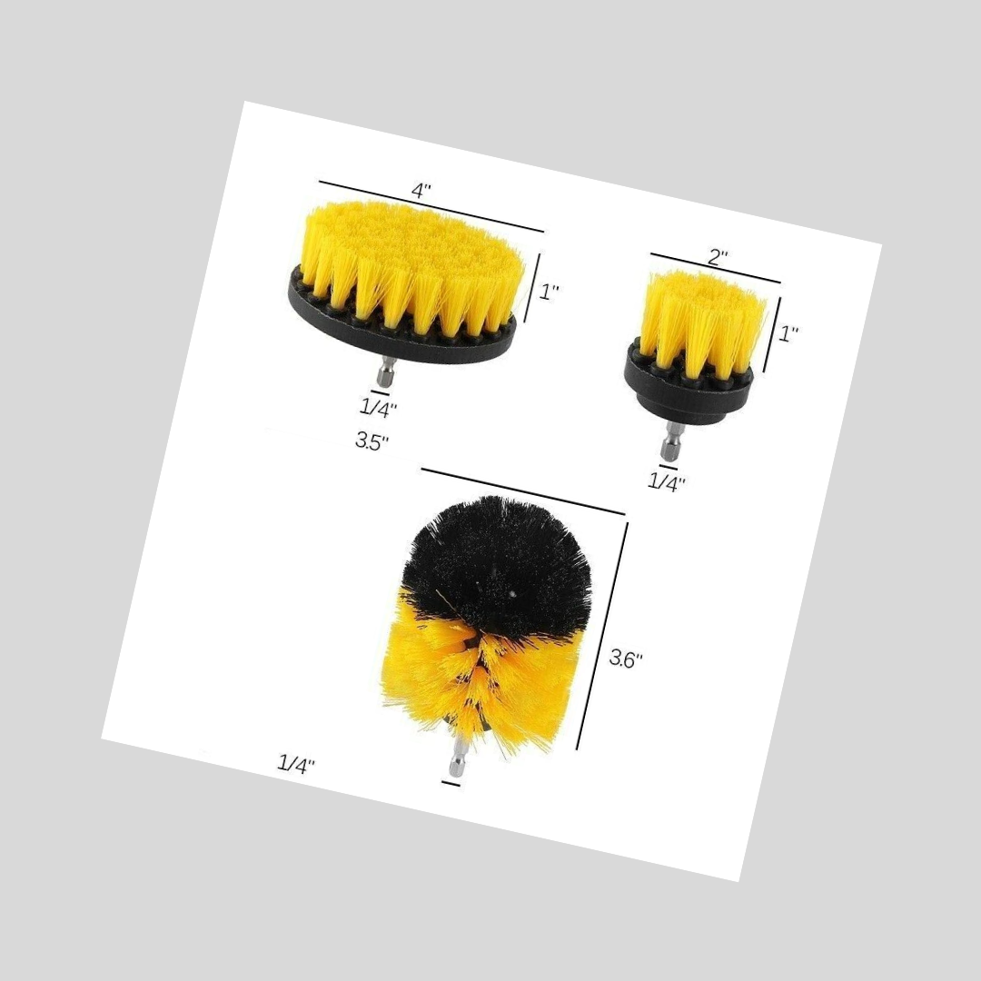 Drill Brush Valeting Detailing Car Carpet Cleaning Scrubbing Set 3pcs