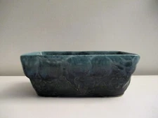 Vintage Hull MCM USA Planter Green Drip F18  Embossed Fruit Rectangular Planter