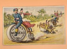 1880s BICYCLE CRASH Clark's SEWING THREAD Victorian Advertising Trade Card