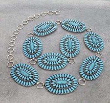 Western Epoxy Concho Belt With Turquoise