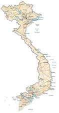 Vietnam Physical Map GLOSSY POSTER PICTURE PHOTO PRINT BANNER 13962