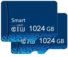 2X1TB For Micro SD Card Class 10 SDXC High Speed TF Flash Memory Card w Adapter