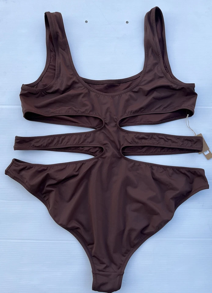 NUEVO CON ETIQUETAS SKIMS Plus Kim K Cocoa Monokini Traje de Baño 3X SW-MKN-0013 Foto 2 de 4