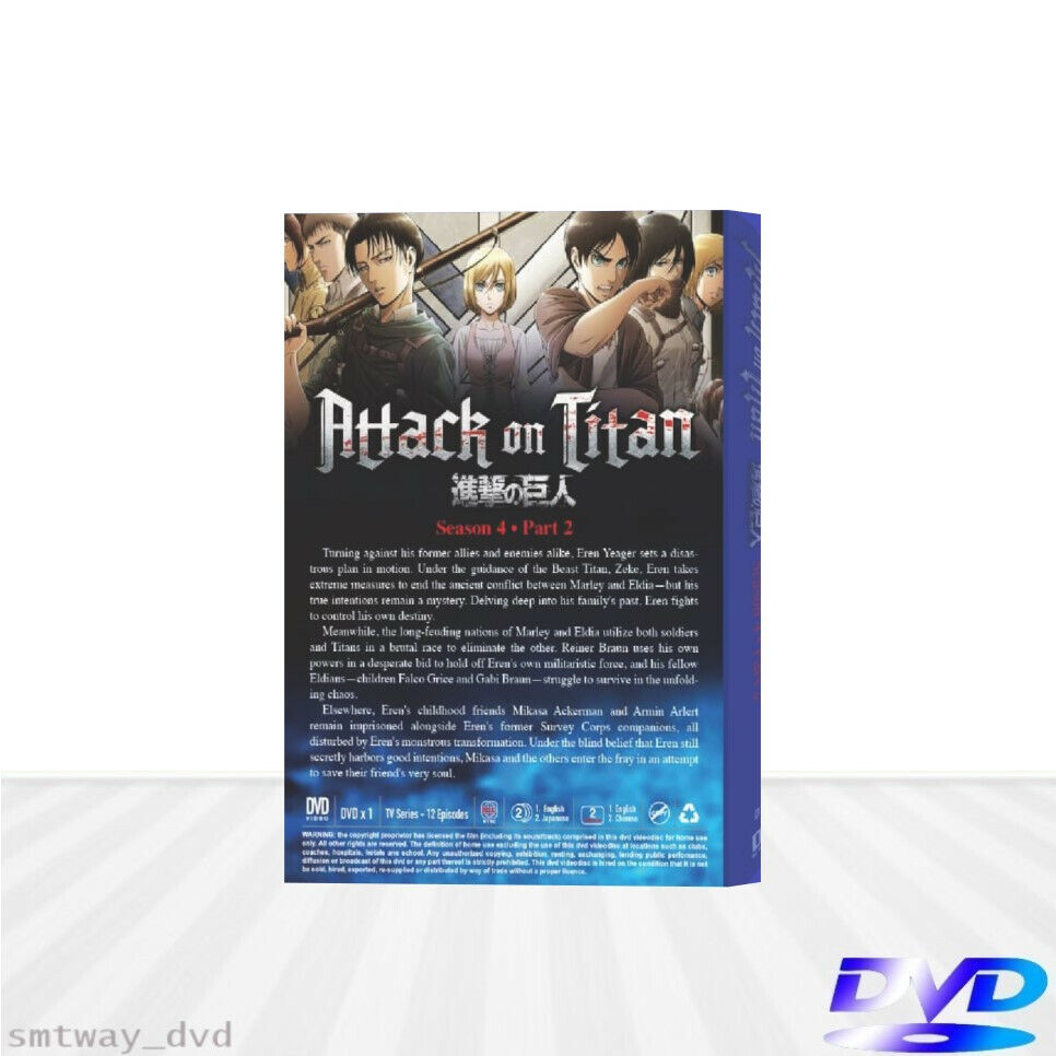 DVD ANIME ATTACK ON TITAN SEASON 1-4+ JUNIOR HIGH + 6 SPECIAL + 2 MOVIE ENG  DUB