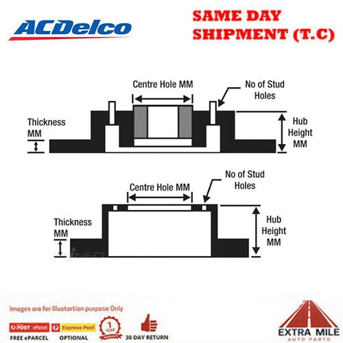 Pair Vented Rotor Front For HONDA CIVIC FB 2012 - 2016 - Image 2 of 2