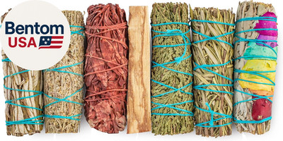 7 Sage Smudge Kit with Blue Sage, 7 Chakra White Sage, Cedar, Dragon'S Blood, Ro