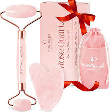 Face Roller and Gua Sha Rose Quartz Certified  Gifts  Guasha Tool for Face  J