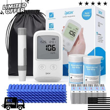 Diabetes Blood Glucose Monitor Kit w/100 Strips 100 Lancets Meter Tester