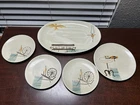 Vintage Red Wing Pottery Hearthside Pattern: (1) Oval Serving Platter & Plates