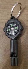 Multifunctional Keychain With Whistle And Compass Black And Green Survival