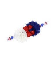 BBTDIN Patriotic Flower Baby Headband 4th of July Flower Hair Band Baby Flag A2