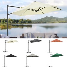 2.5M Garden Cantilever Parasol W/ 360° Rotation, Cross Base