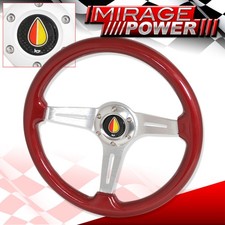 For Audi Volve 345mm Red Wood Trim Aluminum 3 Spokes Steering Wheel Button For Audi Volve 345mm Red Wood Trim Aluminum 3 Spokes Steering Wheel Button