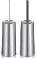 Toilet Brush and Holder, 2 Pack with 304 Stainless Steel Silver 