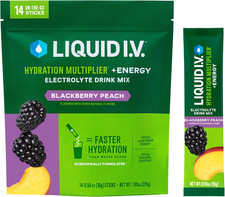 Liquid I.V. Hydration Multiplier Energy - Blackberry - Peach Electrolyte Pow
