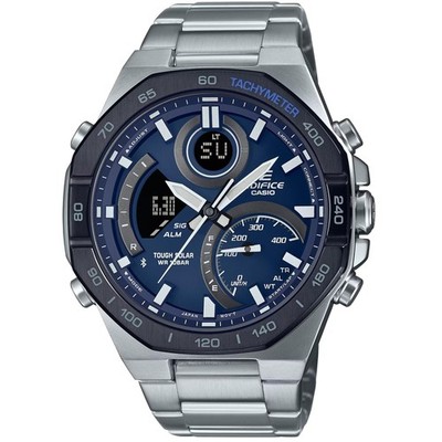 Casio Edifice Solar Powered Blue Dial Steel Strap Men's Watch ECB-950DB-2AEF