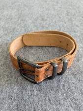 Vintage Banana Republic Womens Leather Belt Tan Embossed Size 26 Made in USA
