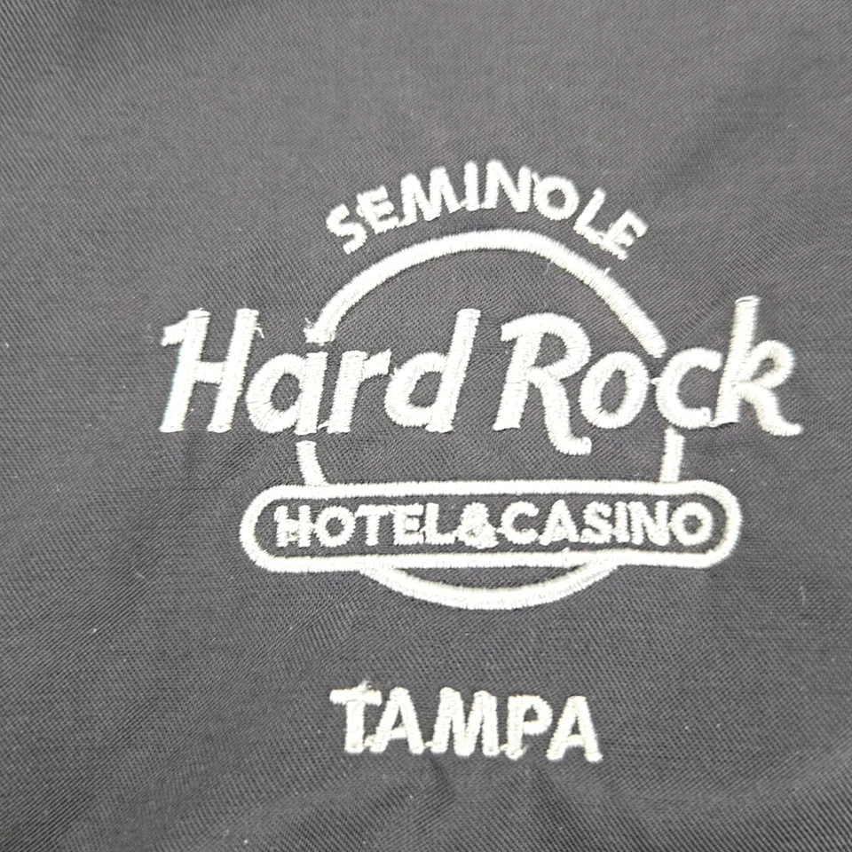 Hard Rock Jacket Mens XL Black Tampa Logo Hooded Full Zip Windbreaker - Image 4 of 4