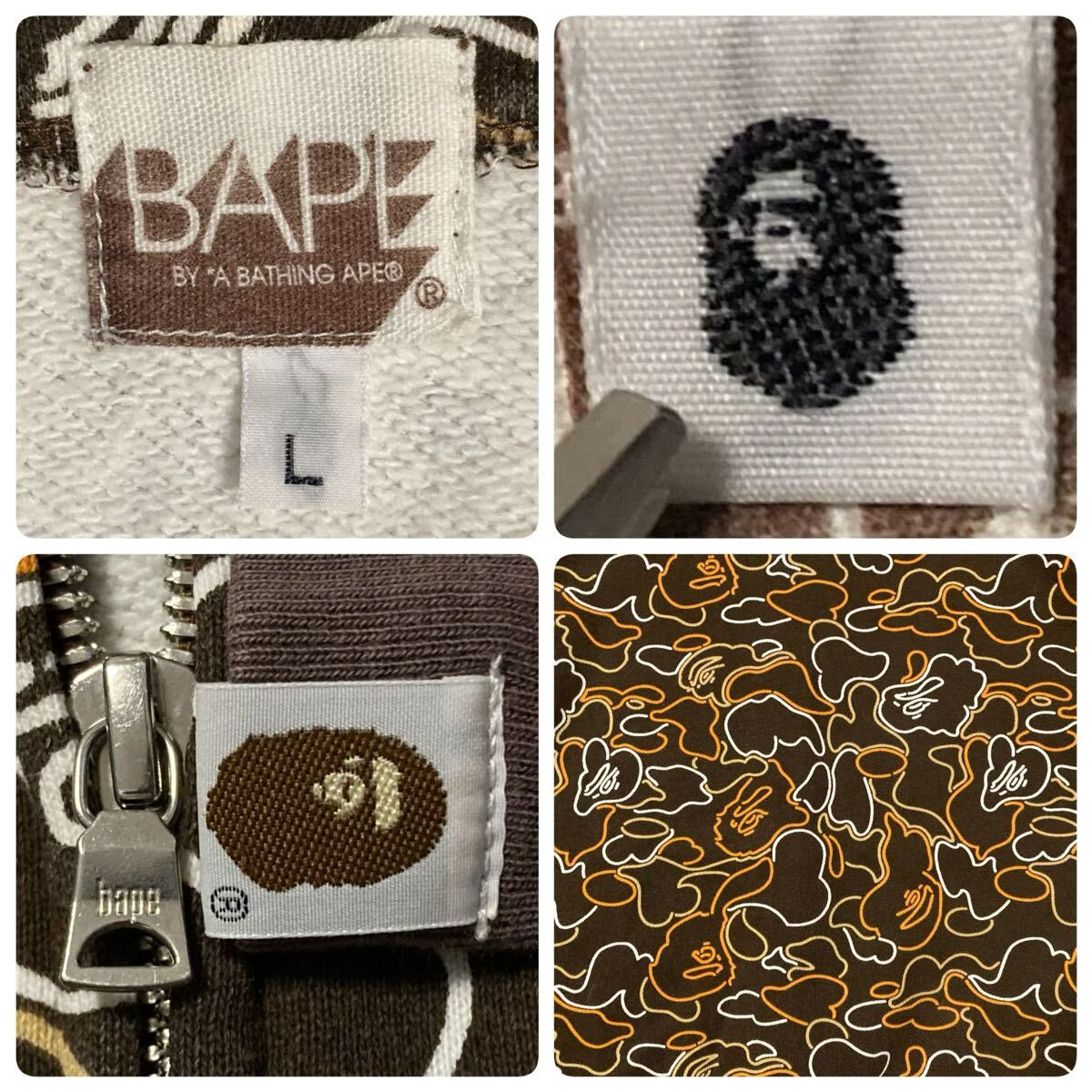 BAPE Neon camo full zip hoodie a bathing ape NIGO Size L | eBay