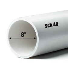8" PVC Pipe | Schedule 40 | Custom Cut Lengths 12"-96" | Plumbing & Culvert Pipe