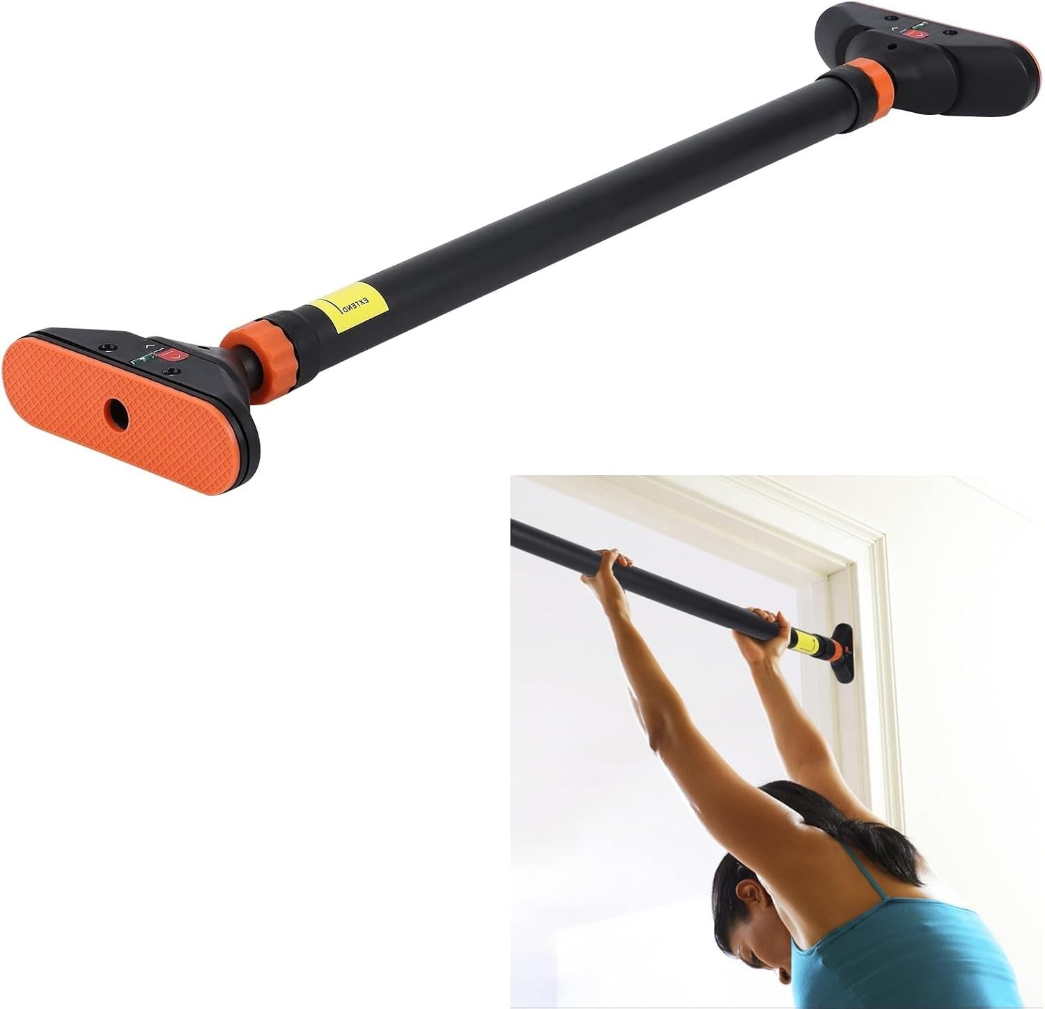 440lb Doorway Chin Up Bar Pull Up Bar Exercise 29"-44" Doors Screwless Press Fit
