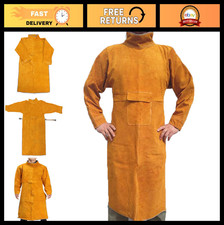 Heavy Duty Leather Welding Apron with Sleeves, Flame Resistant Welder Jacket