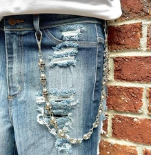 Men's Gold/Silver/Black Skull Pant Chain – Stylish Accessory for Jeans