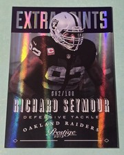 2013 Panini Prestige RICHARD SEYMOUR Extra Points Purple #/100 Raiders HOF #142
