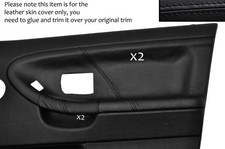 BLACK STITCH 2X FRONT DOOR CARD LEATHER COVERS FITS BMW E36 SALOON SEDAN 91-98