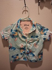Disney Stitch Pajama Top Kids Size 6/6X Blue Short Sleeve Sleep Shirt