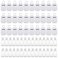 60 Pcs Hand Sanitizer Keychain Holders Set with 30 Pieces White