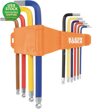 SAE Hex Key Set Long Ball End Color Coated 10 Piece Allen Wrench Mechanic Tool