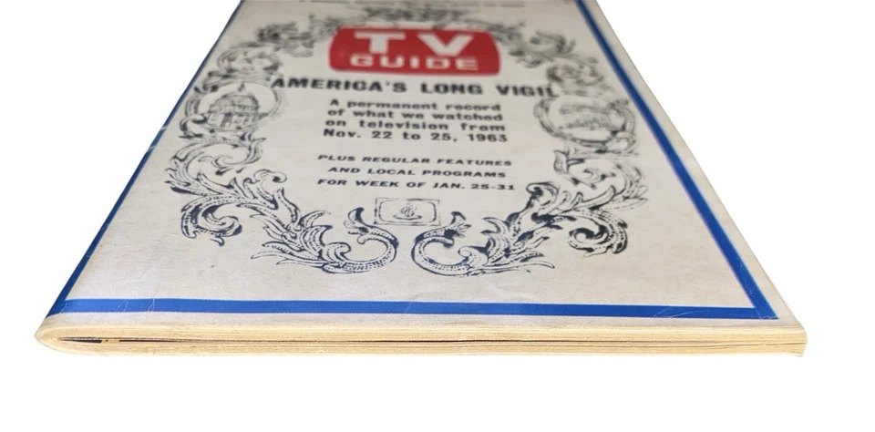TV Guide Jan 25 1964 America's Long Vigil 3 pages Kennedy SHOT L.A. ed. NO LABEL - Image 4 of 4