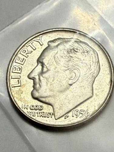 1956 D Roosevelt Dime 90% Silver US Coin UNCIRCULATED #36