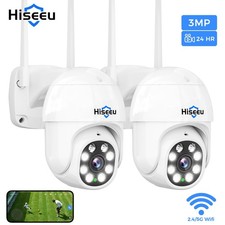 2PCS Hiseeu 3MP WiFi Outdoor IP PTZ Security Camera PIR Motion Detect EseeCloud