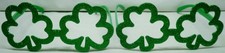 2 Green Glitter Shamrock Shaped Glasses for St Patrick  s Day