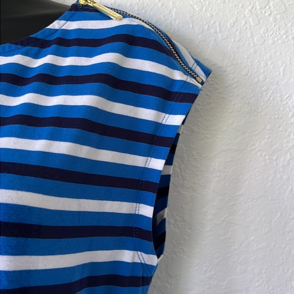 MICHAEL KORS Mini Dress Jersey Knit Grecian Blue Stripes Stretch Coastal NEW thumbnail 6