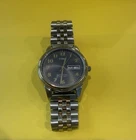 Vintage Timex Indiglo Day Date Quartz Watch Gray Dial Two Tone Bracelet Runs