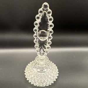 Clear Glass Bottle Stopper w/ Hobnail Base, Decorative Handle, Ground Glass Plug