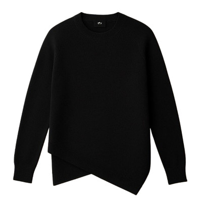 Hugo Boss Designer Women s Knit Pullover Sweater Asymmetrical Hem - M - BLK