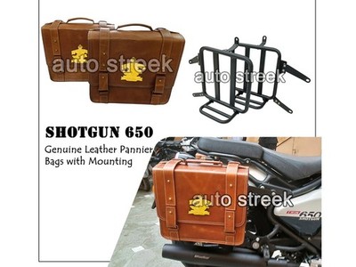 Fit Für Royal Enfield Shotgun 650 Hellbraun Leder Tragetasche Beutel Mit Montage