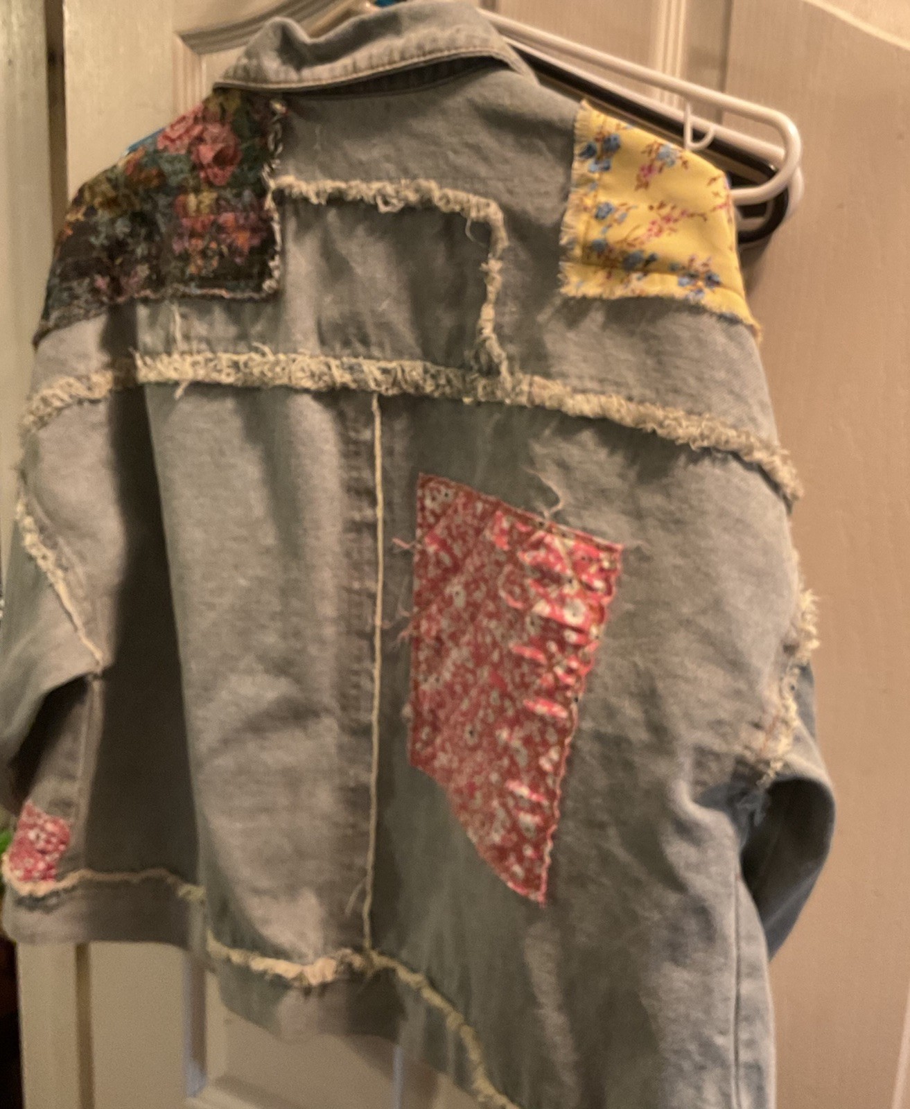 POL  Denim  Patchwork Distressed Jacket Womens Si… - image 3